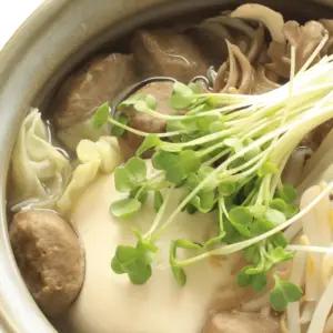 Maitake mushrooms in a soup
