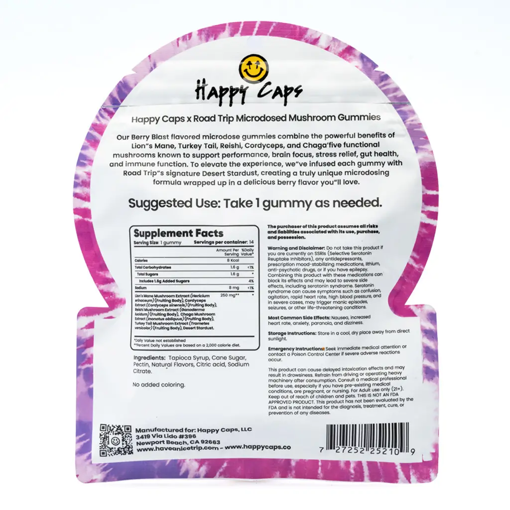 Happy Caps x Road Trip - Microdosed Gummies - Berry Blast - Image 3