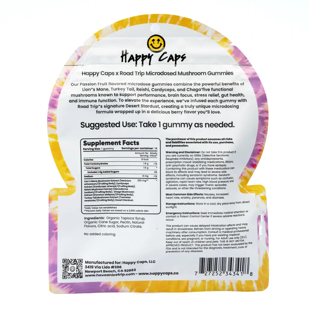 Happy Caps x Road Trip - Microdosed Gummies - Passion Fruit - Image 3