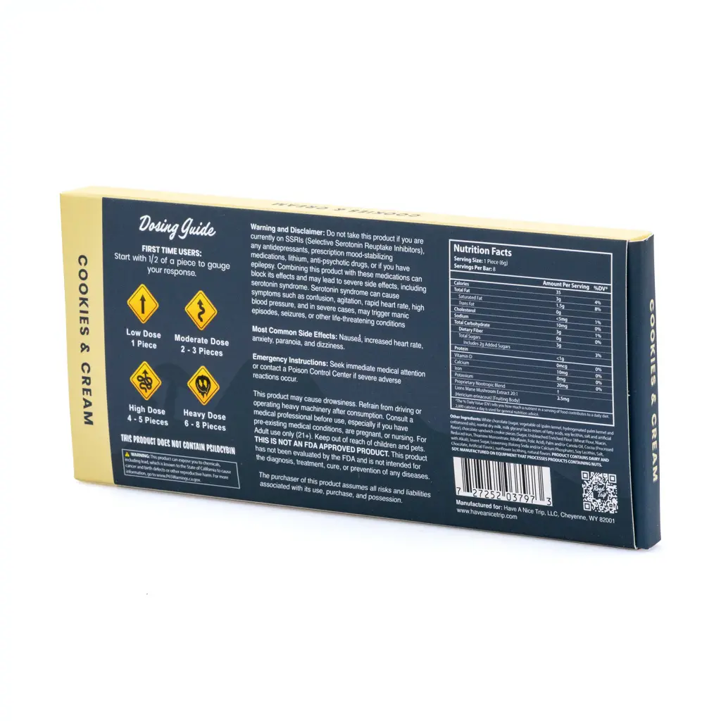 Road Trip Desert Stardust Mushroom Chocolate Bar - Cookies & Cream - Image 3