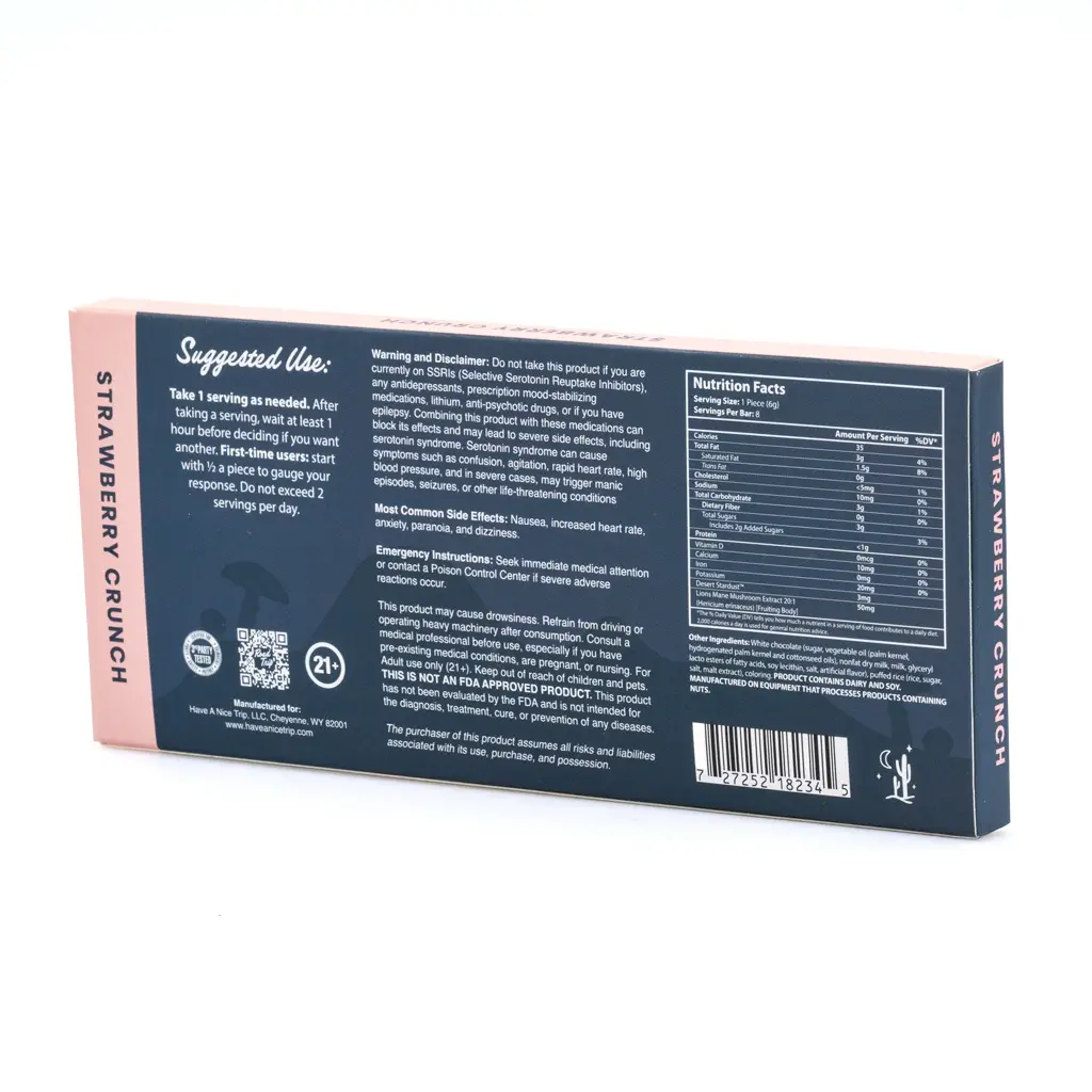 Road Trip Desert Stardust Mushroom Chocolate Bar - Strawberry Crunch - Image 3