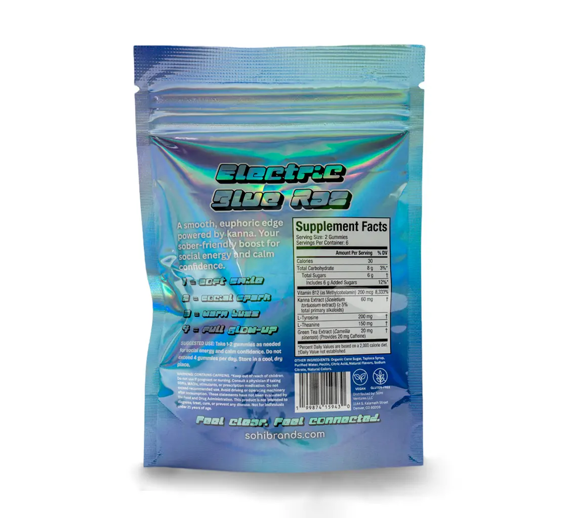 SOHI Kanna Gummies - Electric Blue Razz Back