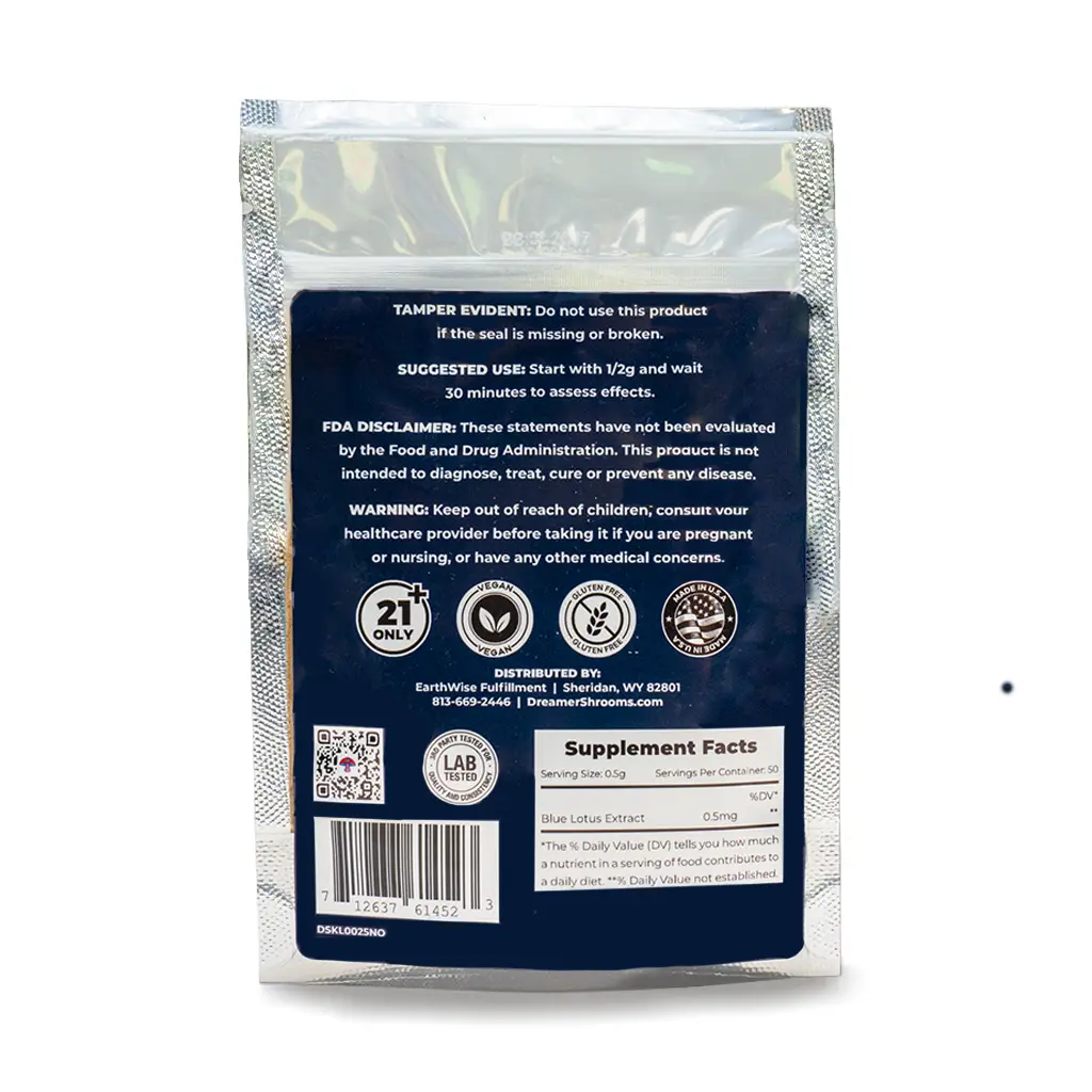 Dreamer Shrooms Blue Lotus Extract Powder - 25 Grams Back