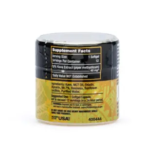 Kats Botanicals Kava Extract Softgel Capsules jar back