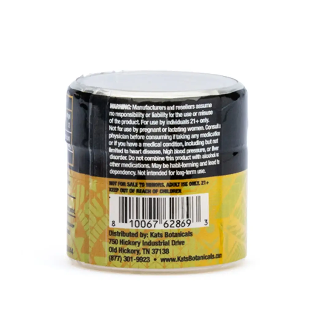 Kats Botanicals Kava Extract Softgel Capsules jar side