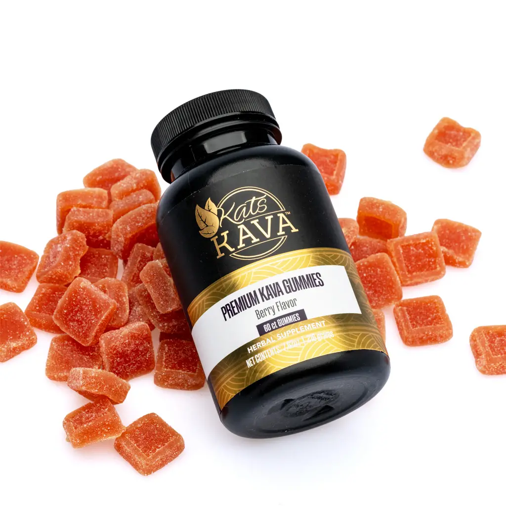 Kats Botanicals Premium Kava Gummies Berry - 60 Count jar combo