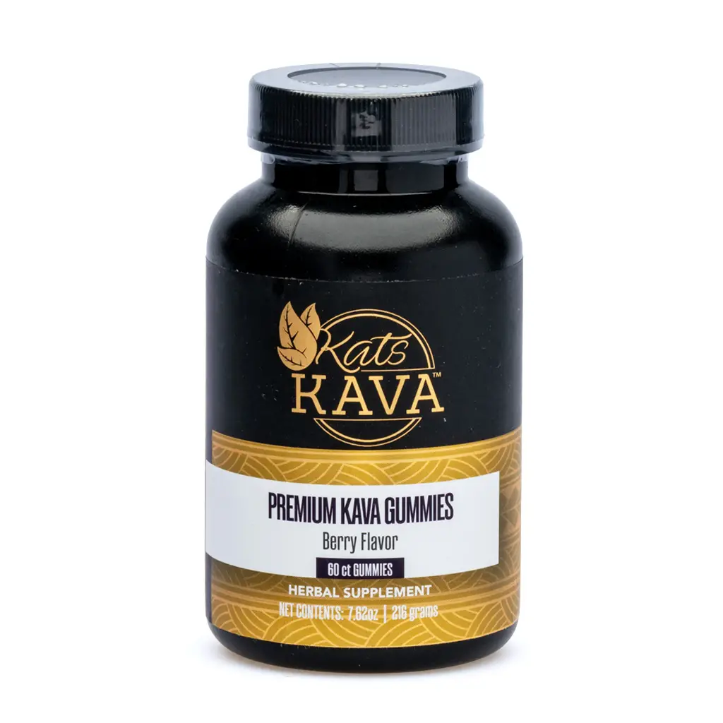Kats Botanicals Premium Kava Gummies Berry - 60 Count jar front