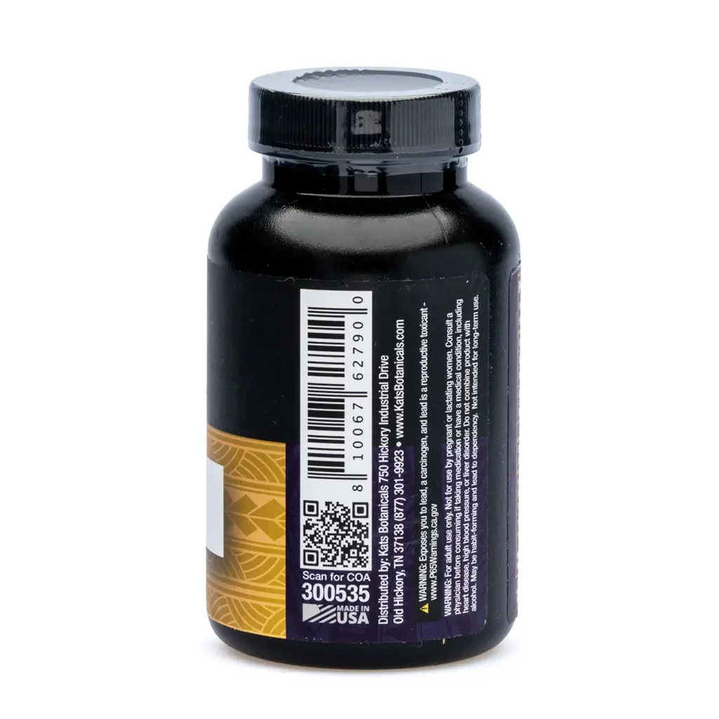 Kats Botanicals Premium Kava Gummies Berry - 60 Count jar side