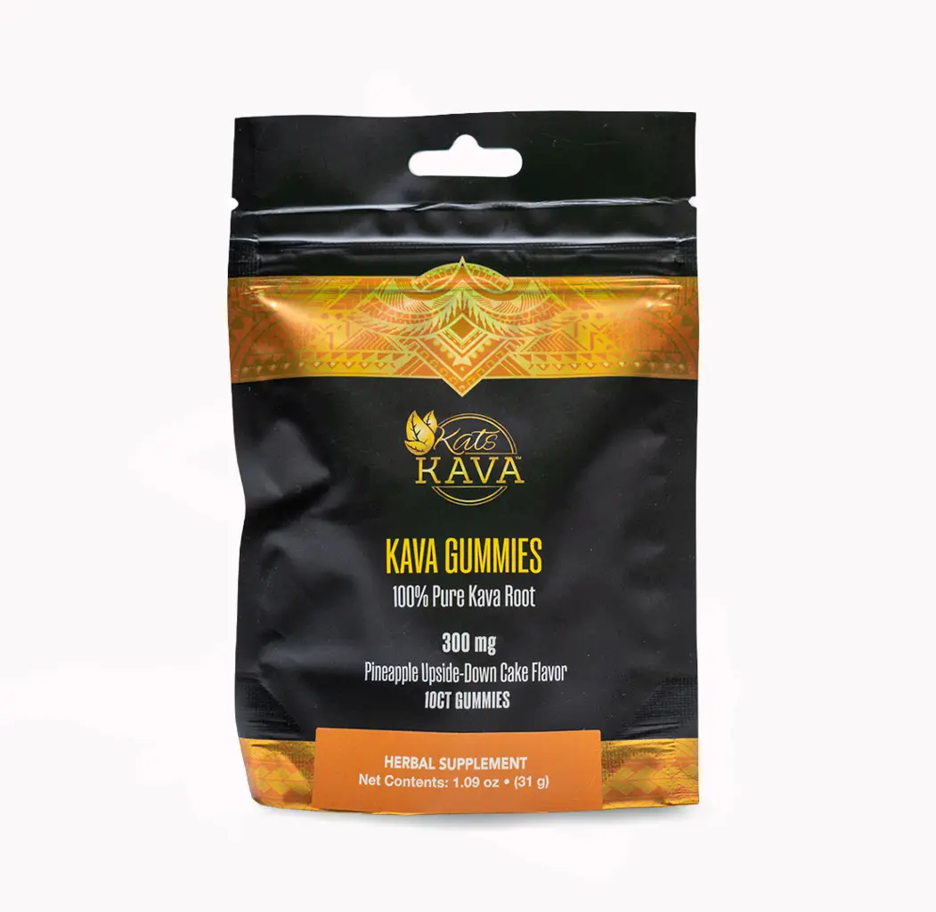 Kats Botanicals Premium Kava Gummies Pineapple Upside Down Cake – 10 Count