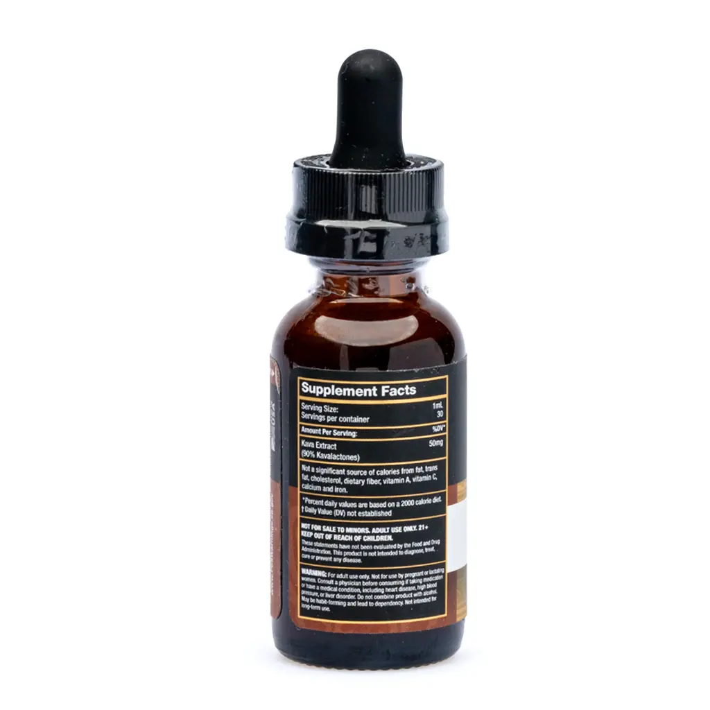 Kats Botanicals Premium Kava Tincture bottle back