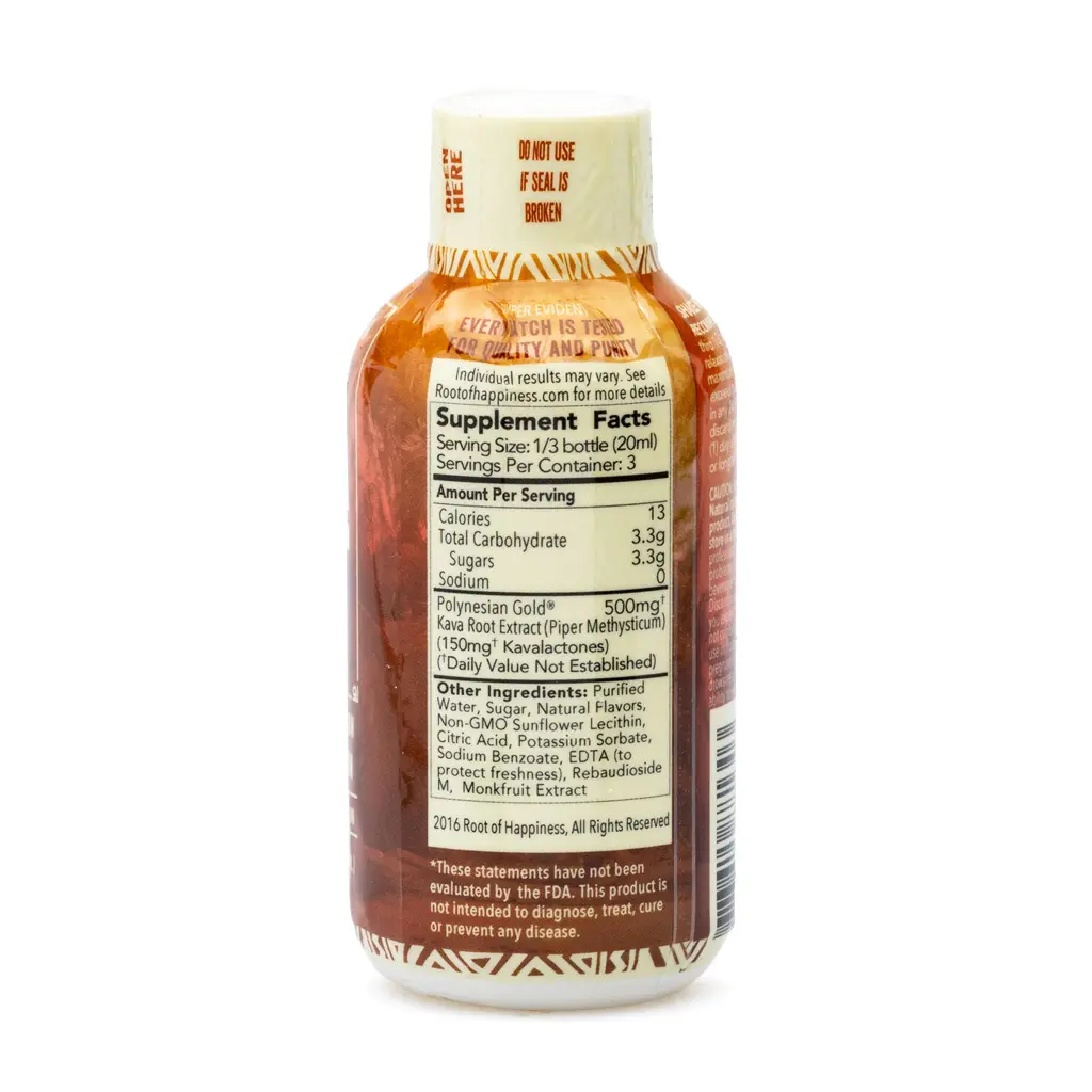 Root of Happiness Extra Strength Kava Shot - Tropical Mango Side