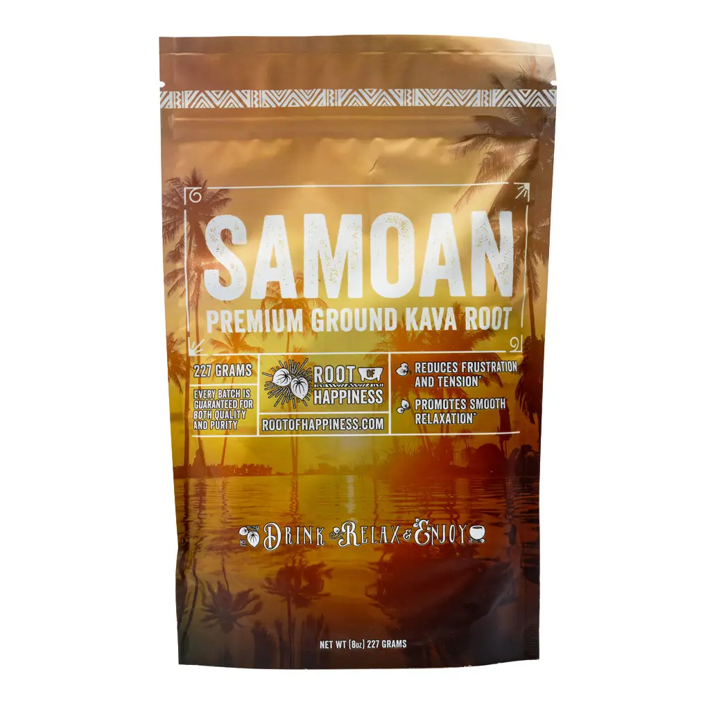 Root of Happiness Premium Ground Kava Root - Samoan Bag Front