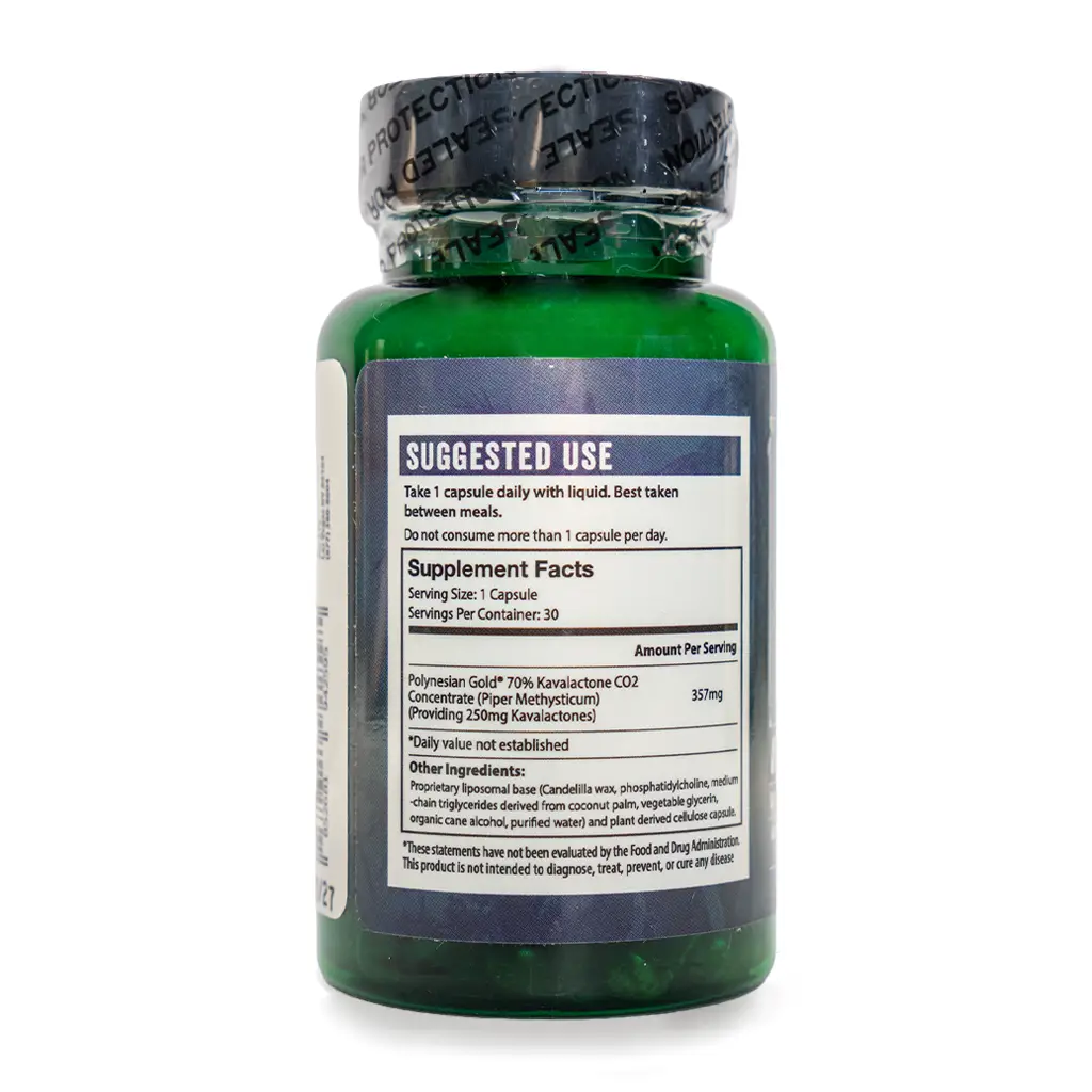 Root of Happiness Premium Kava Root Extract Capsules - Liposomal Vanuatu Back
