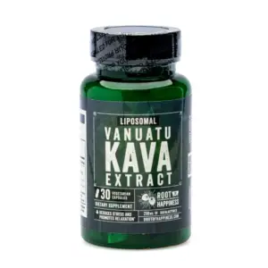 Root of Happiness Premium Kava Root Extract Capsules - Liposomal Vanuatu Jar Front