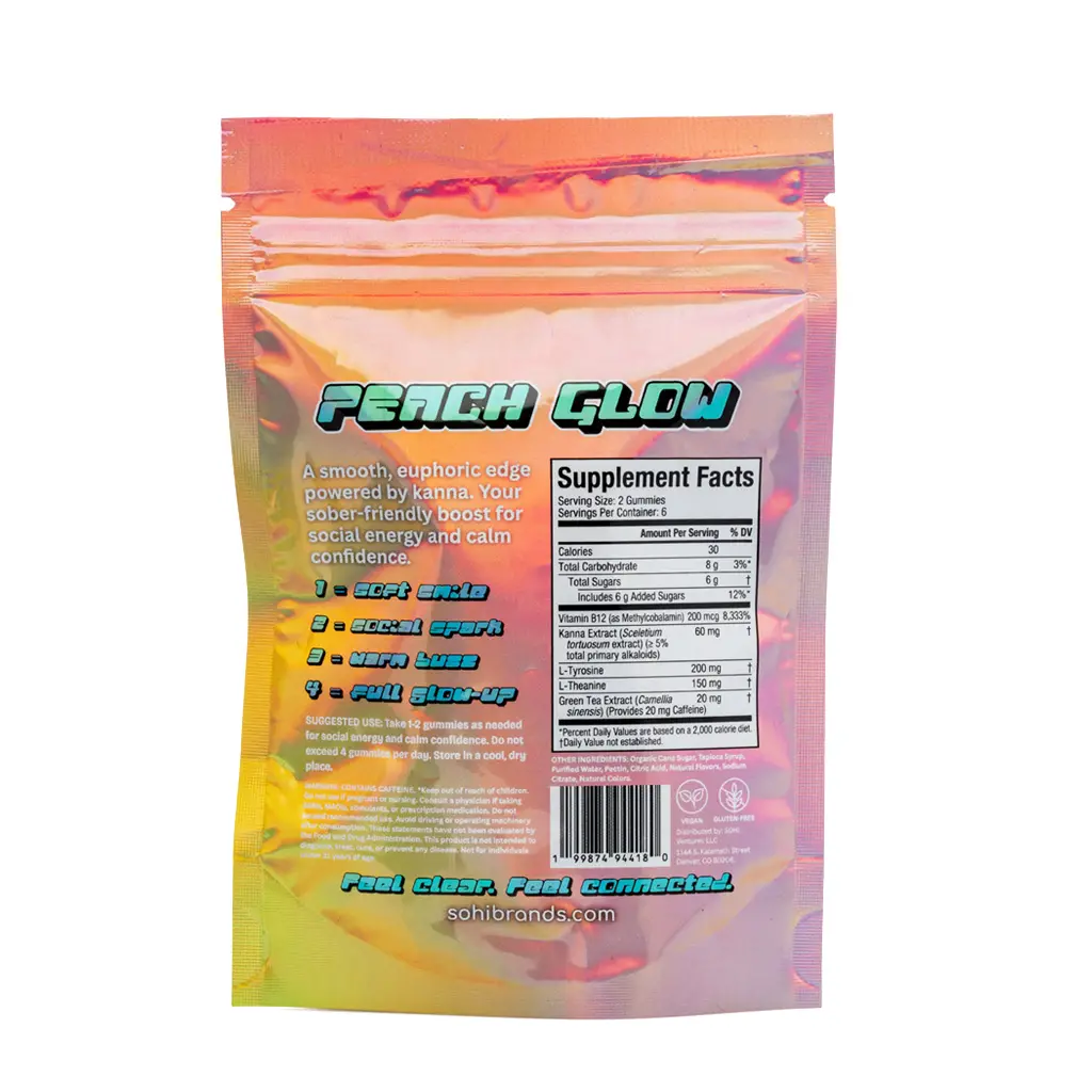 SOHI Kanna Gummies - Peach Glow bag back